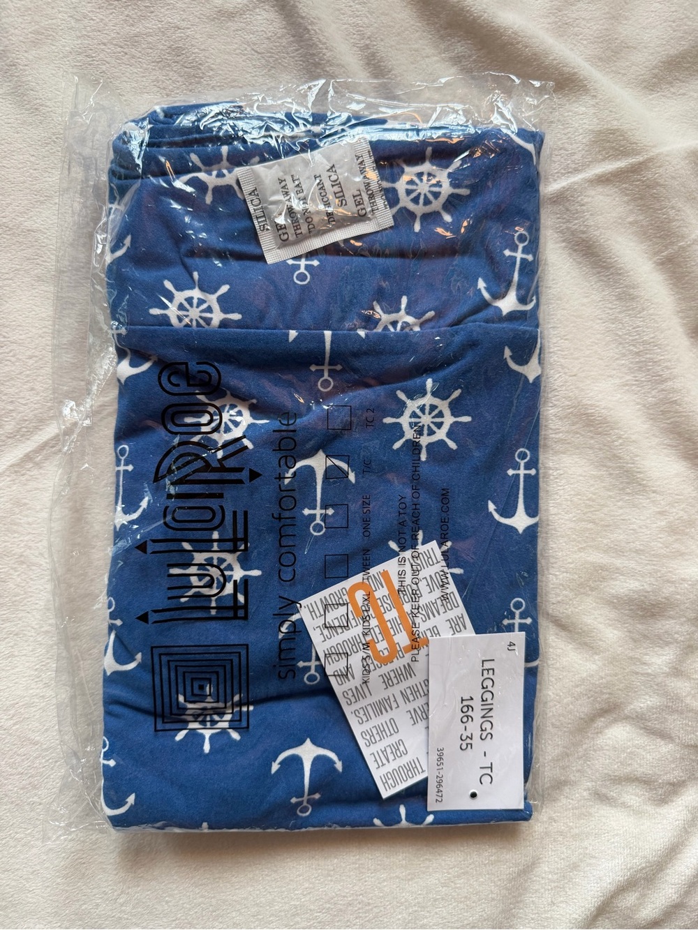 LuLaRoe Blue Nautical Anchor & Wheel Leggings